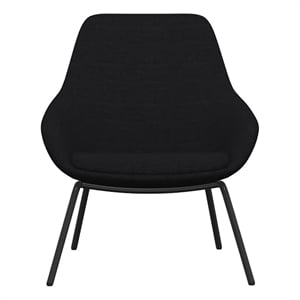 Bowery Hill 16&quot Modern Metal/Fabric Lounge Chair in Nightfall Black