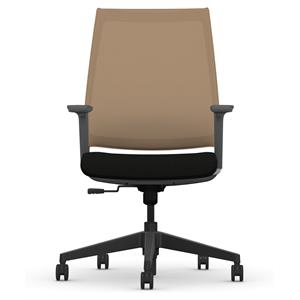Bowery Hill Modern 20.5&quot Modern Metal and Fabric Mesh-Back Task Chair in Onyx