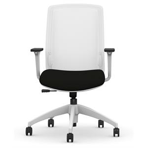 Bowery Hill 22.5&quot Modern Metal and Fabric Simple Synchro Tilt Task Chair in Onyx