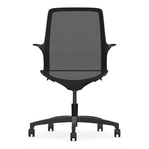 Bowery Hill 20&quot Modern Metal and Fabric All Mesh Task Chair in Black