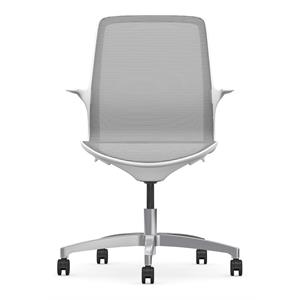 Bowery Hill 20&quot Modern Metal and Fabric All Mesh Task Chair in White