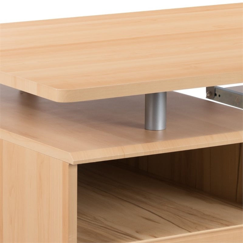 Bowery Hill 3 Drawers Wood/Steel Pedestal Computer Desk in Maple