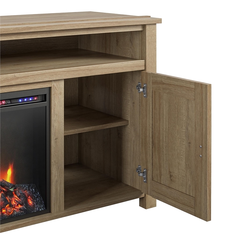 Bowery Hill Modern Wood Fireplace TV Stand for TVs up to 60'' in Light Brown