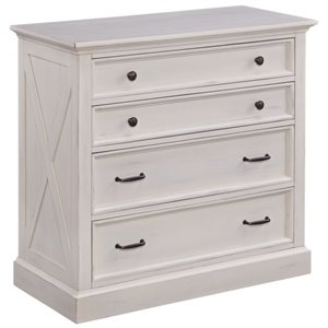 Bowery Hill 4 Drawer Wooden Chest in White