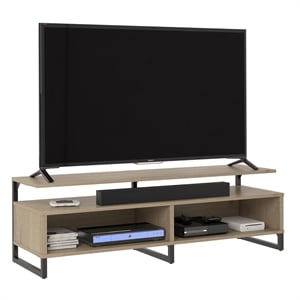Bowery Hill Wood TV Stand For TVs up to 65&quot in Golden Oak