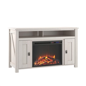 Bowery Hill Wooden Electric Fireplace TV Stand for TVs up to 50&quot in Ivory Oak