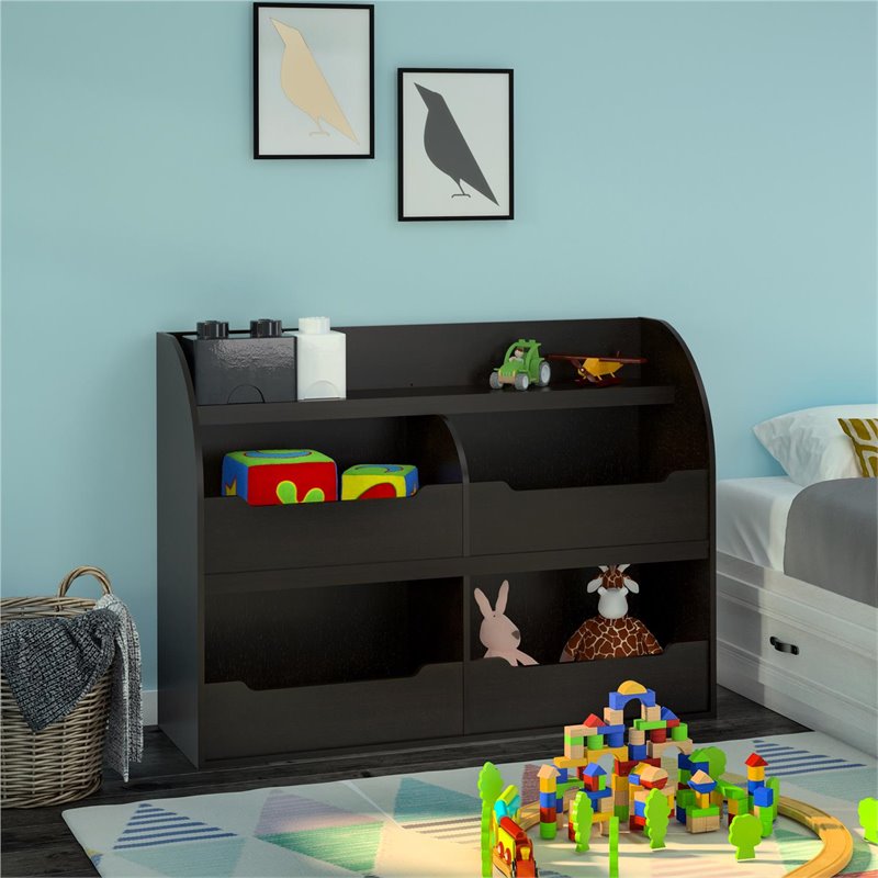 Bowery Hill Wooden Toy Storage Bookcase in Espresso
