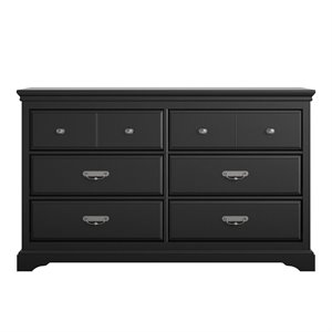 Bowery Hill 6 Drawer Wooden Dresser in Black