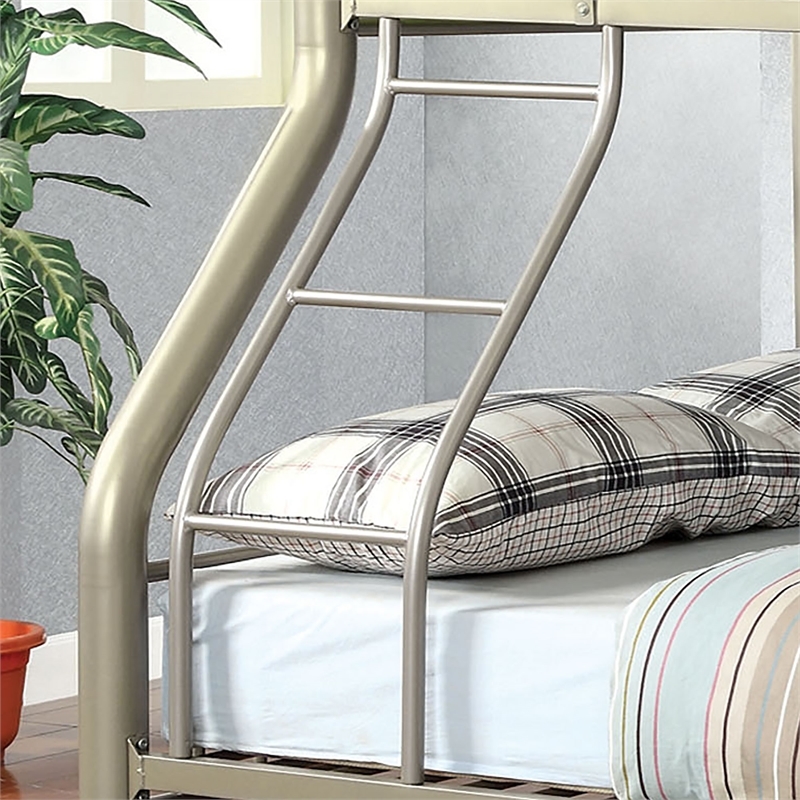 Bowery Hill Contemporary Metal Twin Over Full Bunk Bed in Gold