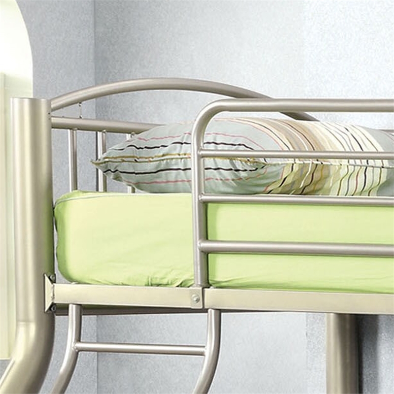 Bowery Hill Contemporary Metal Twin Over Full Bunk Bed in Gold