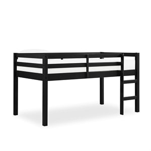 Bowery Hill Traditional Wood Bedroom Twin Junior Loft Bed in Blue