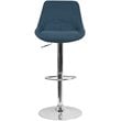 Bowery Hill Gas Lift Adjustable Fabric Upholstered Swivel Bar Stool in Blue