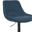 Bowery Hill Gas Lift Adjustable Fabric Upholstered Swivel Bar Stool in Blue