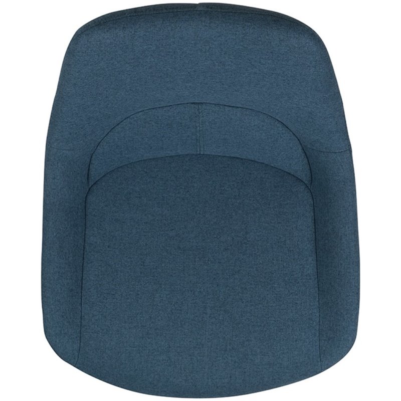 Bowery Hill Gas Lift Adjustable Fabric Upholstered Swivel Bar Stool in Blue