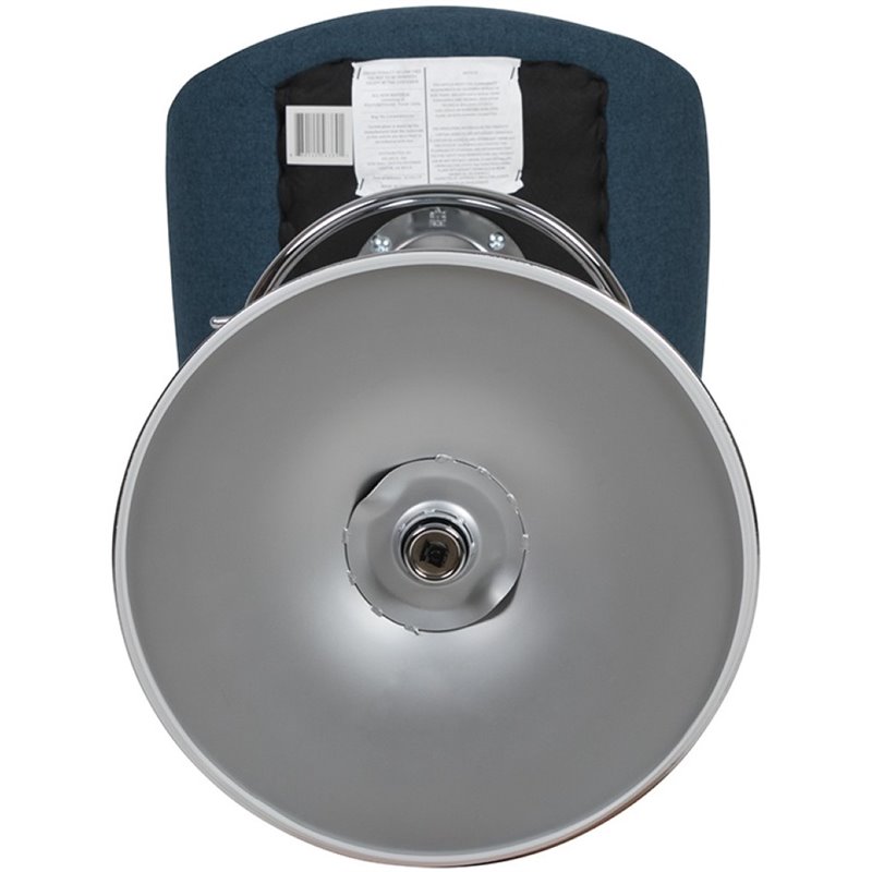 Bowery Hill Gas Lift Adjustable Fabric Upholstered Swivel Bar Stool in Blue