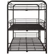Bowery Hill Full Triple Metal Bunk Bed in Sandy Black