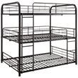 Bowery Hill Full Triple Metal Bunk Bed in Sandy Black
