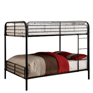 bowery hill full over full metal bunk bed in black
