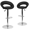 Bowery Hill Adjustable Faux Leather Rounded Back Bar Stool in Yellow