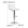 Bowery Hill Adjustable Faux Leather Quilted Bar Stool in White