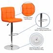 Bowery Hill Adjustable Faux Leather Quilted Bar Stool in Orange