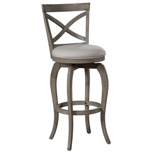 Bowery Hill 25.25&quot X-Back Fabric Swivel Seat Counter Stool in Aged Gray