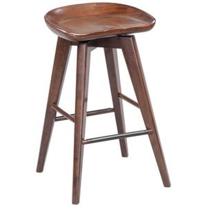 Bowery Hill 26.25&quot Contemporary Wood Swivel Stool in Natural