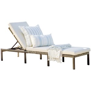 bowery hill outdoor wicker chaise lounge in dark gray