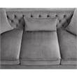 Bowery Hill 2 Piece Button Tufted Velvet Contemporary Sofa Set -Gray