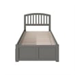 Bowery Hill  Richmond Twin XL Wood Platform Bed & Storage Drawers in Grey