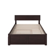 Bowery Hill Modern Solid Wood Full Platform Panel Bed with Trundle in Espresso