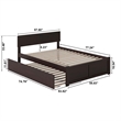 Bowery Hill Modern Solid Wood Full Platform Panel Bed with Trundle in Espresso