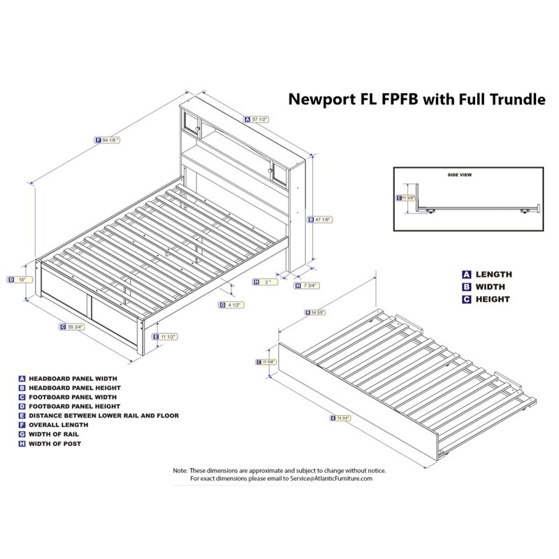 Bowery Hill Full Platform Panel Bed with Trundle in White