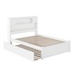 Bowery Hill Full Platform Panel Bed with Trundle in White
