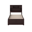 Bowery Hill Modern Solid Wood Full Platform Panel Bed with Trundle in Walnut