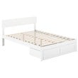Bowery Hill Modern Wood Full Bed with Foot Drawer & Slat Kit in White