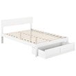 Bowery Hill Modern Wood Full Bed with Foot Drawer & Slat Kit in White