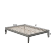Bowery Hill Modern Solid Wood Full Bed with USB Charging Station in Gray