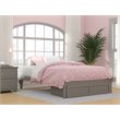 Bowery Hill Modern Wood Full Bed with Foot Drawer with USB Charger in Gray