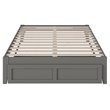 Bowery Hill Modern Wood Full Bed with Foot Drawer with USB Charger in Gray