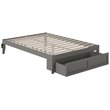 Bowery Hill Modern Wood Full Bed with Foot Drawer with USB Charger in Gray