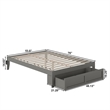 Bowery Hill Modern Wood Full Bed with Foot Drawer with USB Charger in Gray