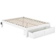 Bowery Hill Modern Wood Full Bed with Foot Drawer and USB Charger in White