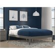 Bowery Hill Modern Solid Wood Queen Bed with USB Charging Station in Gray