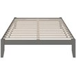 Bowery Hill Modern Solid Wood Queen Bed with USB Charging Station in Gray