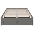 Bowery Hill Modern Wood Queen Bed with Foot Drawer with USB Charger in Gray