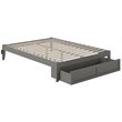 Bowery Hill Modern Wood Queen Bed with Foot Drawer with USB Charger in Gray