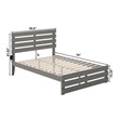 Bowery Hill Farmhouse Solid Wood Full Bed w/ Footboard with USB Charger in Gray