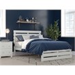 Bowery Hill Farmhouse Solid Wood Full Bed w/ Footboard with USB Charger in White