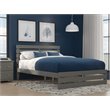 Bowery Hill Farmhouse Solid Wood Queen Bed with Footboard in Gray